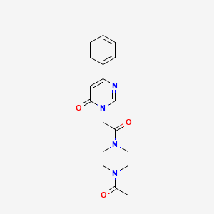 molecular formula C19H22N4O3 B6541682 3-[2-(4-acetylpiperazin-1-yl)-2-oxoethyl]-6-(4-methylphenyl)-3,4-dihydropyrimidin-4-one CAS No. 1058373-00-4