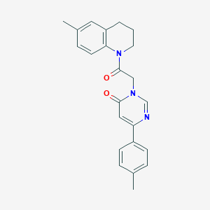 molecular formula C23H23N3O2 B6541703 3-[2-(6-methyl-1,2,3,4-tetrahydroquinolin-1-yl)-2-oxoethyl]-6-(4-methylphenyl)-3,4-dihydropyrimidin-4-one CAS No. 1058436-78-4
