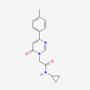 molecular formula C16H17N3O2 B6541709 N-cyclopropyl-2-[4-(4-methylphenyl)-6-oxo-1,6-dihydropyrimidin-1-yl]acetamide CAS No. 1058373-15-1