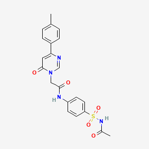 molecular formula C21H20N4O5S B6541726 N-(4-{2-[4-(4-methylphenyl)-6-oxo-1,6-dihydropyrimidin-1-yl]acetamido}benzenesulfonyl)acetamide CAS No. 1058197-93-5