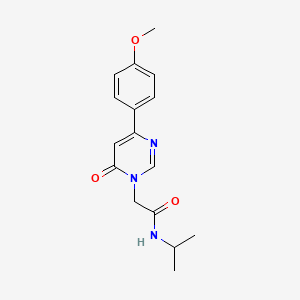 molecular formula C16H19N3O3 B6541731 2-[4-(4-methoxyphenyl)-6-oxo-1,6-dihydropyrimidin-1-yl]-N-(propan-2-yl)acetamide CAS No. 1058436-90-0