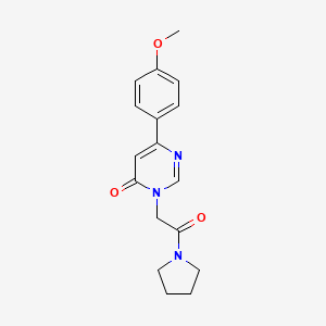molecular formula C17H19N3O3 B6541735 6-(4-methoxyphenyl)-3-[2-oxo-2-(pyrrolidin-1-yl)ethyl]-3,4-dihydropyrimidin-4-one CAS No. 1058436-95-5