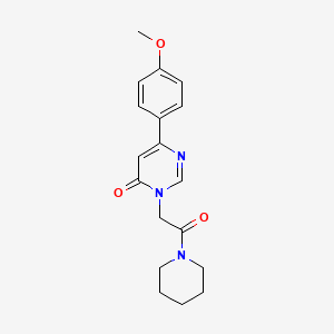 molecular formula C18H21N3O3 B6541742 6-(4-methoxyphenyl)-3-[2-oxo-2-(piperidin-1-yl)ethyl]-3,4-dihydropyrimidin-4-one CAS No. 1058373-27-5