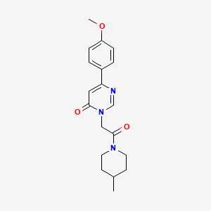 molecular formula C19H23N3O3 B6541743 6-(4-methoxyphenyl)-3-[2-(4-methylpiperidin-1-yl)-2-oxoethyl]-3,4-dihydropyrimidin-4-one CAS No. 1058197-97-9