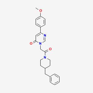 molecular formula C25H27N3O3 B6541749 3-[2-(4-benzylpiperidin-1-yl)-2-oxoethyl]-6-(4-methoxyphenyl)-3,4-dihydropyrimidin-4-one CAS No. 1060179-08-9