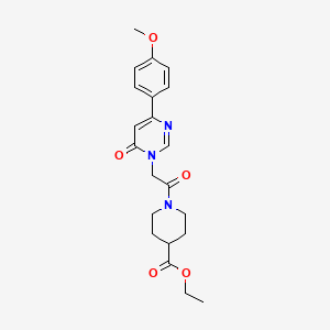 molecular formula C21H25N3O5 B6541751 ethyl 1-{2-[4-(4-methoxyphenyl)-6-oxo-1,6-dihydropyrimidin-1-yl]acetyl}piperidine-4-carboxylate CAS No. 1058373-29-7