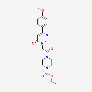 ethyl 4-{2-[4-(4-methoxyphenyl)-6-oxo-1,6-dihydropyrimidin-1-yl]acetyl}piperazine-1-carboxylate