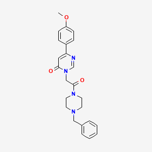 molecular formula C24H26N4O3 B6541768 3-[2-(4-benzylpiperazin-1-yl)-2-oxoethyl]-6-(4-methoxyphenyl)-3,4-dihydropyrimidin-4-one CAS No. 1058373-31-1