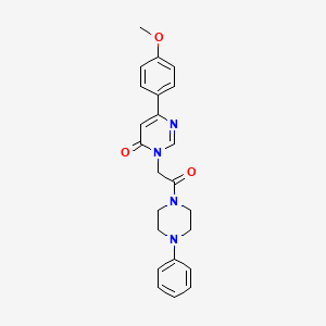 6-(4-methoxyphenyl)-3-[2-oxo-2-(4-phenylpiperazin-1-yl)ethyl]-3,4-dihydropyrimidin-4-one