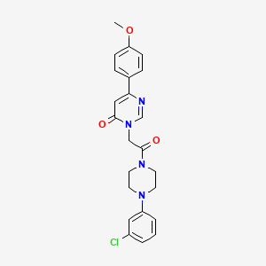 molecular formula C23H23ClN4O3 B6541778 3-{2-[4-(3-chlorophenyl)piperazin-1-yl]-2-oxoethyl}-6-(4-methoxyphenyl)-3,4-dihydropyrimidin-4-one CAS No. 1058198-00-7