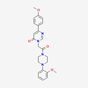 molecular formula C24H26N4O4 B6541783 6-(4-methoxyphenyl)-3-{2-[4-(2-methoxyphenyl)piperazin-1-yl]-2-oxoethyl}-3,4-dihydropyrimidin-4-one CAS No. 1060179-32-9