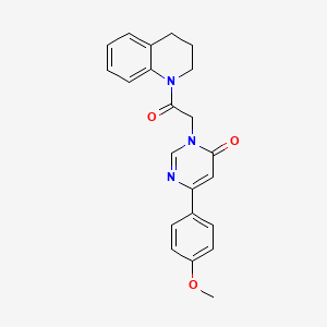 molecular formula C22H21N3O3 B6541803 6-(4-methoxyphenyl)-3-[2-oxo-2-(1,2,3,4-tetrahydroquinolin-1-yl)ethyl]-3,4-dihydropyrimidin-4-one CAS No. 1058198-02-9