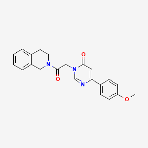 molecular formula C22H21N3O3 B6541804 6-(4-methoxyphenyl)-3-[2-oxo-2-(1,2,3,4-tetrahydroisoquinolin-2-yl)ethyl]-3,4-dihydropyrimidin-4-one CAS No. 1058437-06-1