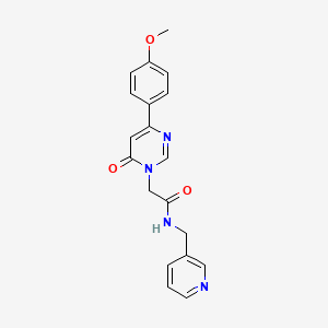 molecular formula C19H18N4O3 B6541811 2-[4-(4-methoxyphenyl)-6-oxo-1,6-dihydropyrimidin-1-yl]-N-[(pyridin-3-yl)methyl]acetamide CAS No. 1060179-48-7