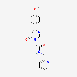 2-[4-(4-methoxyphenyl)-6-oxo-1,6-dihydropyrimidin-1-yl]-N-[(pyridin-2-yl)methyl]acetamide