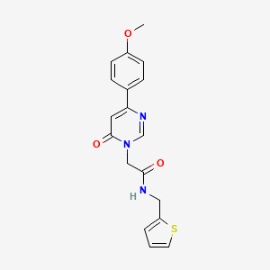 2-[4-(4-methoxyphenyl)-6-oxo-1,6-dihydropyrimidin-1-yl]-N-[(thiophen-2-yl)methyl]acetamide