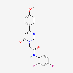 molecular formula C19H15F2N3O3 B6541829 N-(2,4-difluorophenyl)-2-[4-(4-methoxyphenyl)-6-oxo-1,6-dihydropyrimidin-1-yl]acetamide CAS No. 1060179-64-7