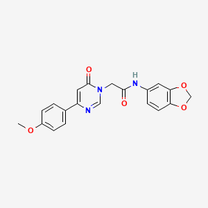 molecular formula C20H17N3O5 B6541844 N-(2H-1,3-benzodioxol-5-yl)-2-[4-(4-methoxyphenyl)-6-oxo-1,6-dihydropyrimidin-1-yl]acetamide CAS No. 1058437-15-2