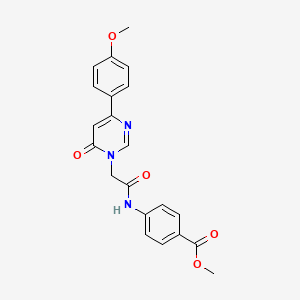 molecular formula C21H19N3O5 B6541852 methyl 4-{2-[4-(4-methoxyphenyl)-6-oxo-1,6-dihydropyrimidin-1-yl]acetamido}benzoate CAS No. 1060180-04-2