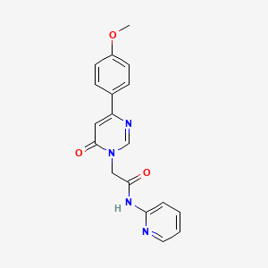 molecular formula C18H16N4O3 B6541863 2-[4-(4-methoxyphenyl)-6-oxo-1,6-dihydropyrimidin-1-yl]-N-(pyridin-2-yl)acetamide CAS No. 1058437-19-6