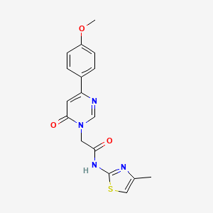 molecular formula C17H16N4O3S B6541875 2-[4-(4-methoxyphenyl)-6-oxo-1,6-dihydropyrimidin-1-yl]-N-(4-methyl-1,3-thiazol-2-yl)acetamide CAS No. 1060180-20-2