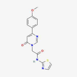 molecular formula C16H14N4O3S B6541879 2-[4-(4-methoxyphenyl)-6-oxo-1,6-dihydropyrimidin-1-yl]-N-(1,3-thiazol-2-yl)acetamide CAS No. 1058198-11-0