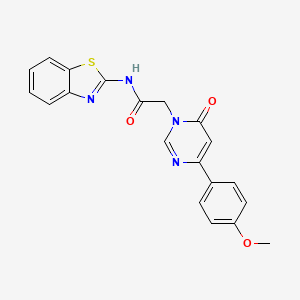 molecular formula C20H16N4O3S B6541881 N-(1,3-benzothiazol-2-yl)-2-[4-(4-methoxyphenyl)-6-oxo-1,6-dihydropyrimidin-1-yl]acetamide CAS No. 1058437-24-3