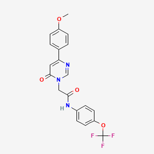molecular formula C20H16F3N3O4 B6541904 2-[4-(4-methoxyphenyl)-6-oxo-1,6-dihydropyrimidin-1-yl]-N-[4-(trifluoromethoxy)phenyl]acetamide CAS No. 1058198-27-8