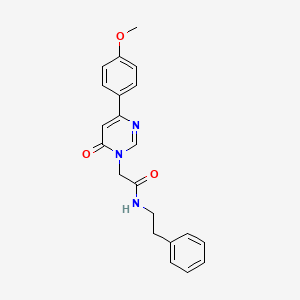 molecular formula C21H21N3O3 B6541910 2-[4-(4-methoxyphenyl)-6-oxo-1,6-dihydropyrimidin-1-yl]-N-(2-phenylethyl)acetamide CAS No. 1058437-43-6