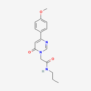 2-[4-(4-methoxyphenyl)-6-oxo-1,6-dihydropyrimidin-1-yl]-N-propylacetamide
