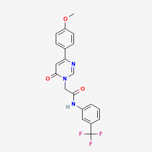 molecular formula C20H16F3N3O3 B6541918 2-[4-(4-methoxyphenyl)-6-oxo-1,6-dihydropyrimidin-1-yl]-N-[3-(trifluoromethyl)phenyl]acetamide CAS No. 1058198-34-7