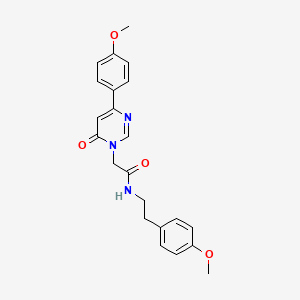 molecular formula C22H23N3O4 B6541923 2-[4-(4-methoxyphenyl)-6-oxo-1,6-dihydropyrimidin-1-yl]-N-[2-(4-methoxyphenyl)ethyl]acetamide CAS No. 1058437-46-9