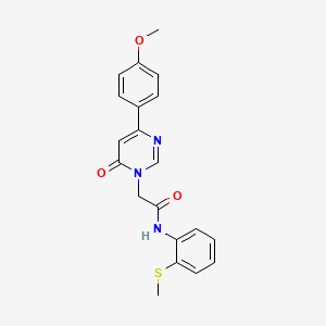 molecular formula C20H19N3O3S B6541932 2-[4-(4-methoxyphenyl)-6-oxo-1,6-dihydropyrimidin-1-yl]-N-[2-(methylsulfanyl)phenyl]acetamide CAS No. 1058437-70-9