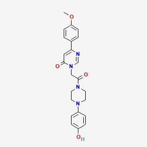 molecular formula C23H24N4O4 B6541934 3-{2-[4-(4-hydroxyphenyl)piperazin-1-yl]-2-oxoethyl}-6-(4-methoxyphenyl)-3,4-dihydropyrimidin-4-one CAS No. 1060182-11-7