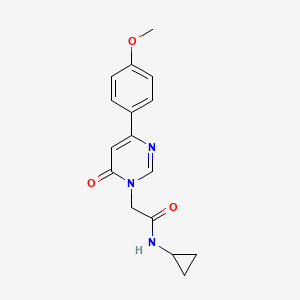 molecular formula C16H17N3O3 B6541937 N-cyclopropyl-2-[4-(4-methoxyphenyl)-6-oxo-1,6-dihydropyrimidin-1-yl]acetamide CAS No. 1058198-50-7