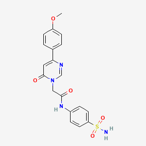 2-[4-(4-methoxyphenyl)-6-oxo-1,6-dihydropyrimidin-1-yl]-N-(4-sulfamoylphenyl)acetamide