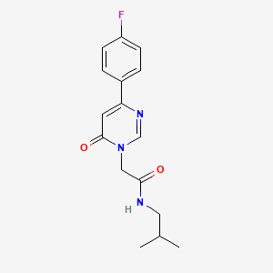 molecular formula C16H18FN3O2 B6541961 2-[4-(4-fluorophenyl)-6-oxo-1,6-dihydropyrimidin-1-yl]-N-(2-methylpropyl)acetamide CAS No. 1058239-72-7