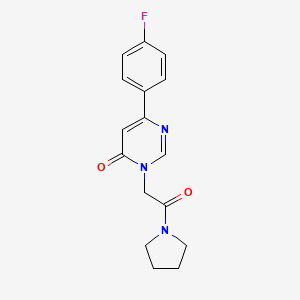 molecular formula C16H16FN3O2 B6541967 6-(4-fluorophenyl)-3-[2-oxo-2-(pyrrolidin-1-yl)ethyl]-3,4-dihydropyrimidin-4-one CAS No. 1058500-63-2