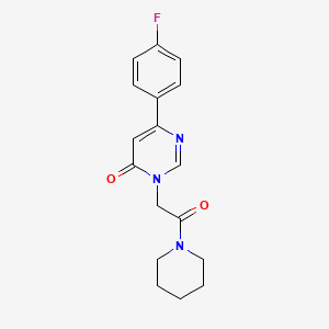molecular formula C17H18FN3O2 B6541972 6-(4-fluorophenyl)-3-[2-oxo-2-(piperidin-1-yl)ethyl]-3,4-dihydropyrimidin-4-one CAS No. 1058239-75-0