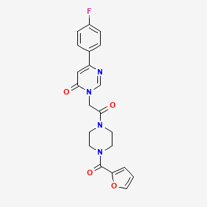 molecular formula C21H19FN4O4 B6541982 6-(4-fluorophenyl)-3-{2-[4-(furan-2-carbonyl)piperazin-1-yl]-2-oxoethyl}-3,4-dihydropyrimidin-4-one CAS No. 1058232-77-1