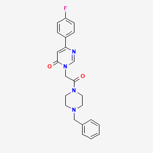 3-[2-(4-benzylpiperazin-1-yl)-2-oxoethyl]-6-(4-fluorophenyl)-3,4-dihydropyrimidin-4-one
