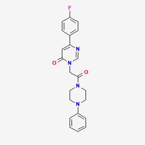 6-(4-fluorophenyl)-3-[2-oxo-2-(4-phenylpiperazin-1-yl)ethyl]-3,4-dihydropyrimidin-4-one