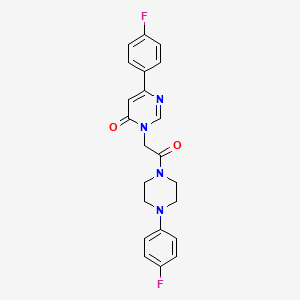 molecular formula C22H20F2N4O2 B6541998 6-(4-fluorophenyl)-3-{2-[4-(4-fluorophenyl)piperazin-1-yl]-2-oxoethyl}-3,4-dihydropyrimidin-4-one CAS No. 1058500-72-3
