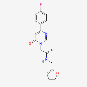 molecular formula C17H14FN3O3 B6542006 2-[4-(4-fluorophenyl)-6-oxo-1,6-dihydropyrimidin-1-yl]-N-[(furan-2-yl)methyl]acetamide CAS No. 1058239-82-9
