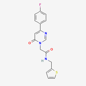molecular formula C17H14FN3O2S B6542013 2-[4-(4-fluorophenyl)-6-oxo-1,6-dihydropyrimidin-1-yl]-N-[(thiophen-2-yl)methyl]acetamide CAS No. 1060204-95-6