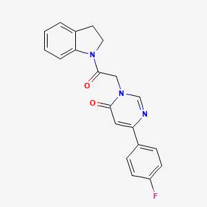 3-[2-(2,3-dihydro-1H-indol-1-yl)-2-oxoethyl]-6-(4-fluorophenyl)-3,4-dihydropyrimidin-4-one