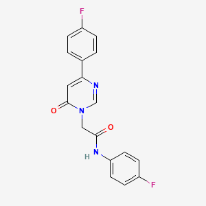 molecular formula C18H13F2N3O2 B6542023 N-(4-fluorophenyl)-2-[4-(4-fluorophenyl)-6-oxo-1,6-dihydropyrimidin-1-yl]acetamide CAS No. 1058239-84-1