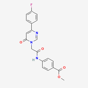 molecular formula C20H16FN3O4 B6542031 methyl 4-{2-[4-(4-fluorophenyl)-6-oxo-1,6-dihydropyrimidin-1-yl]acetamido}benzoate CAS No. 1060205-41-5