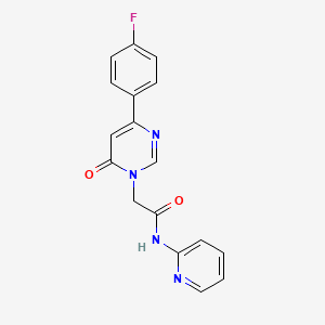 molecular formula C17H13FN4O2 B6542038 2-[4-(4-fluorophenyl)-6-oxo-1,6-dihydropyrimidin-1-yl]-N-(pyridin-2-yl)acetamide CAS No. 1058232-89-5