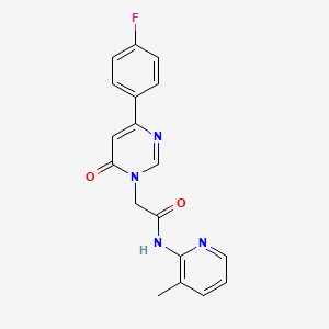 molecular formula C18H15FN4O2 B6542047 2-[4-(4-fluorophenyl)-6-oxo-1,6-dihydropyrimidin-1-yl]-N-(3-methylpyridin-2-yl)acetamide CAS No. 1058239-90-9